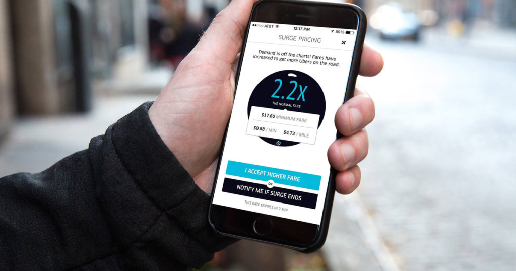 kansas city airport taxi surge pricing compared to fixed shuttle rates