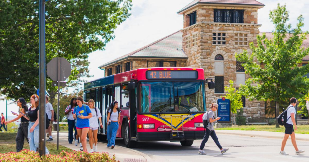 kansas city airport shuttle for KU students in Lawrence KS